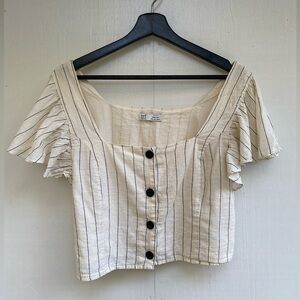 Zara stripped cream top